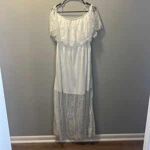 White Lace Maxi Dress
